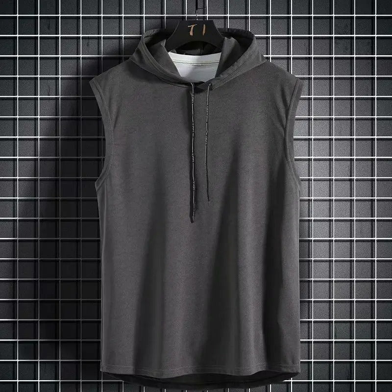 Short Sleeve Vest Tank Top With Hoodies