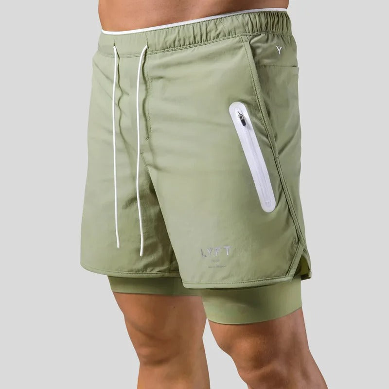 Professional Double layered Two Piece Tight Elastic Muscle Short