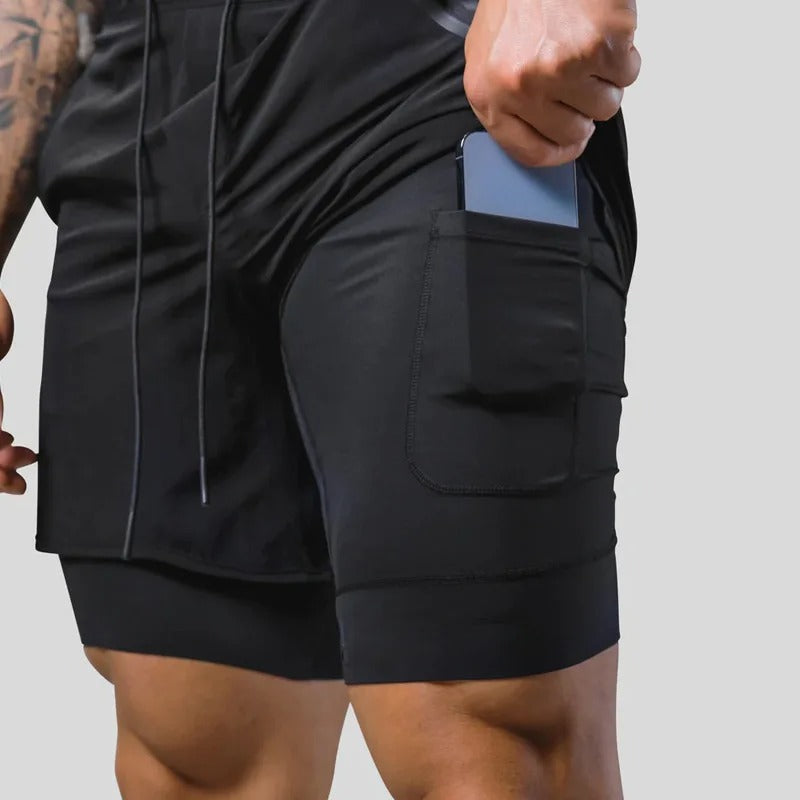 Professional Double layered Two Piece Tight Elastic Muscle Short