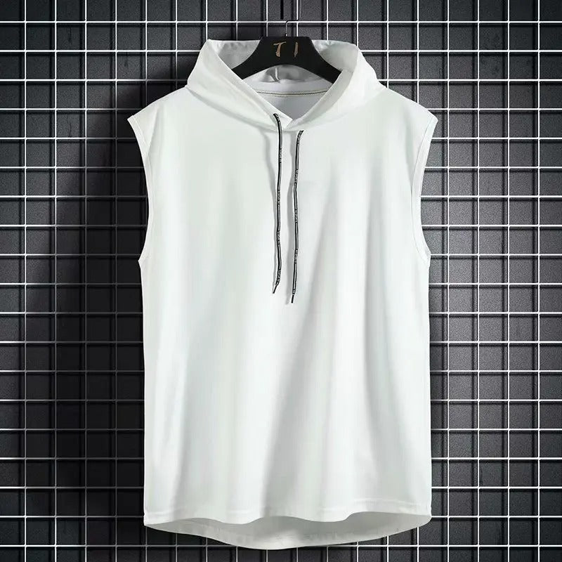 Short Sleeve Vest Tank Top With Hoodies