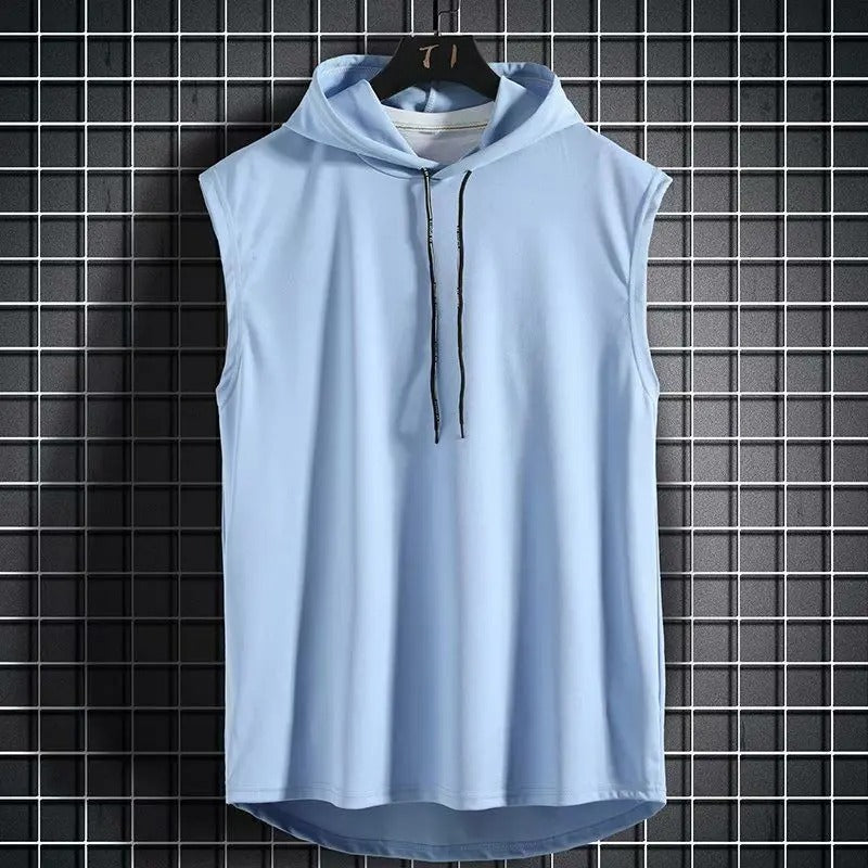 Short Sleeve Vest Tank Top With Hoodies