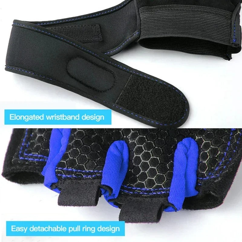 Unisex Gym Gloves - Weightlifting, Wrist Support, Shockproof, Training & Cycling