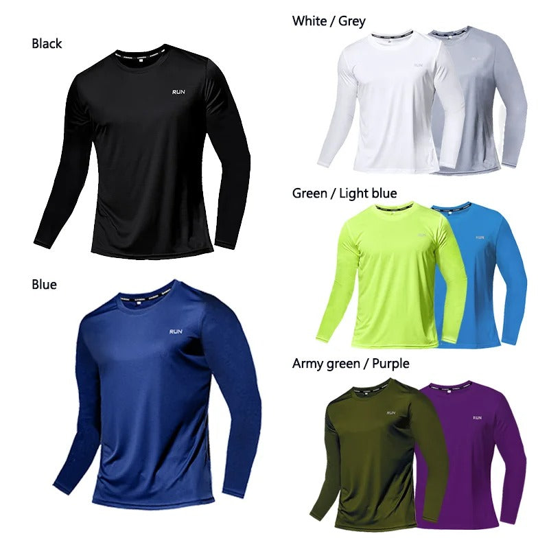 Long Sleeve T-Shirt Men-Quick Dry Breathable Air Conditioning Outdoor