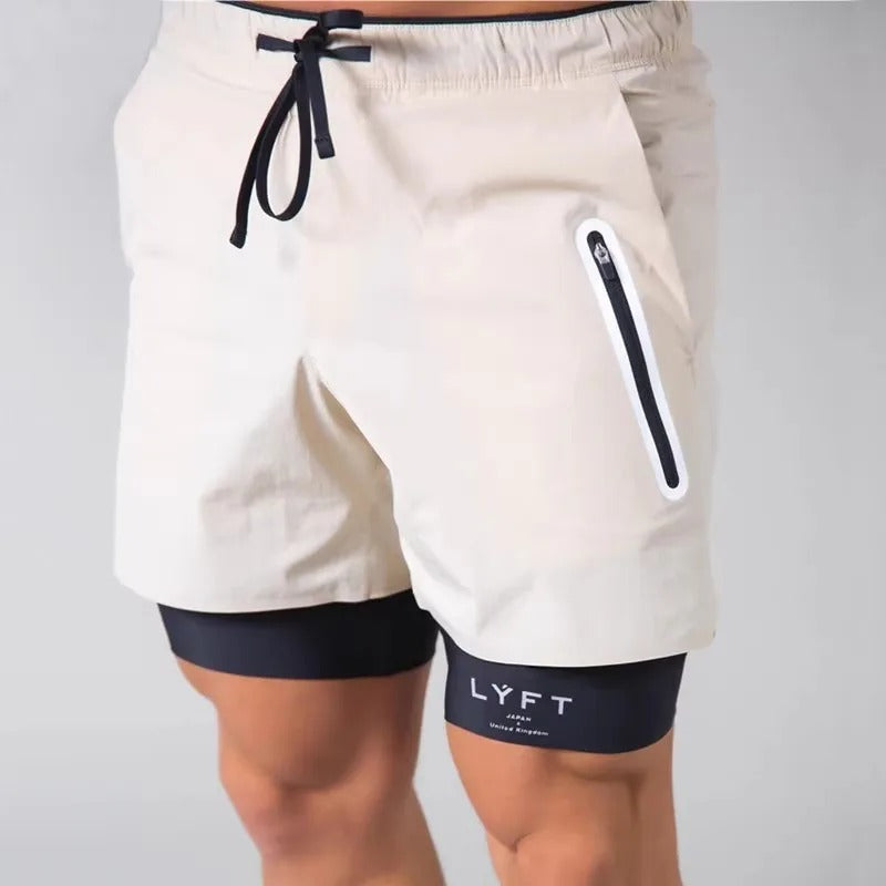 Professional Double layered Two Piece Tight Elastic Muscle Short
