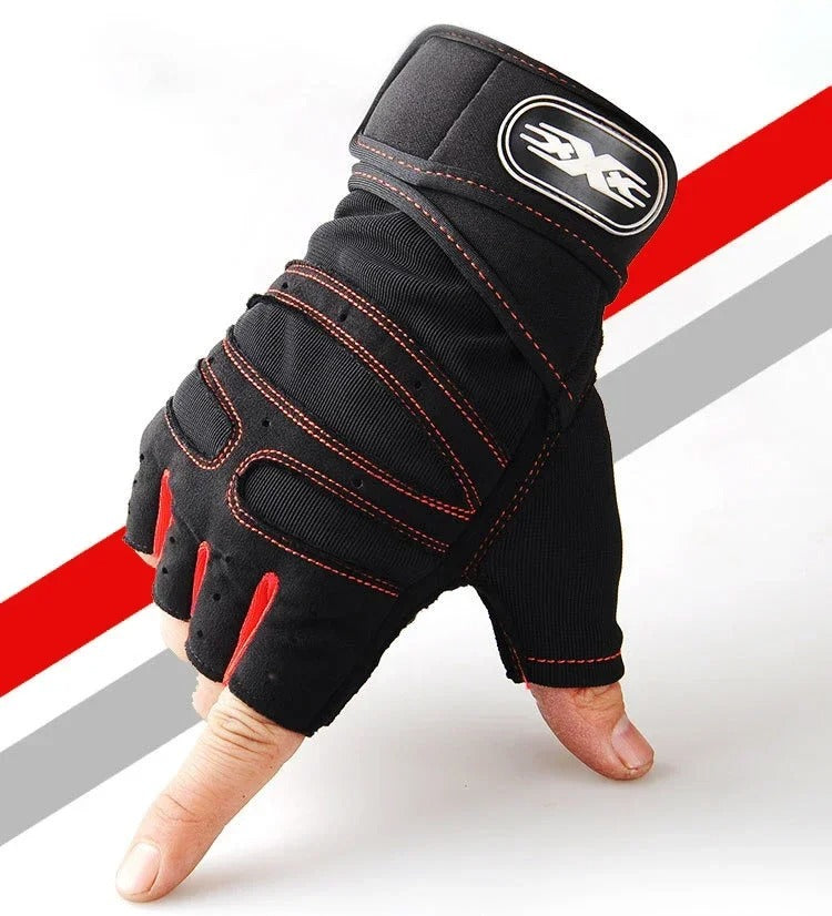 Unisex Gym Gloves - Weightlifting, Wrist Support, Shockproof, Training & Cycling