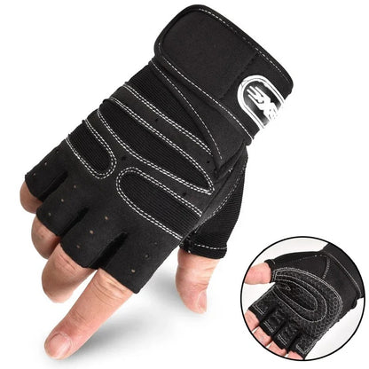 Unisex Gym Gloves - Weightlifting, Wrist Support, Shockproof, Training & Cycling