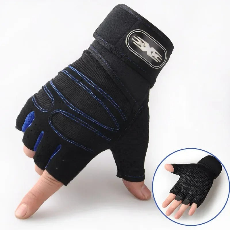 Unisex Gym Gloves - Weightlifting, Wrist Support, Shockproof, Training & Cycling