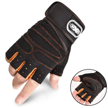 Unisex Gym Gloves - Weightlifting, Wrist Support, Shockproof, Training & Cycling