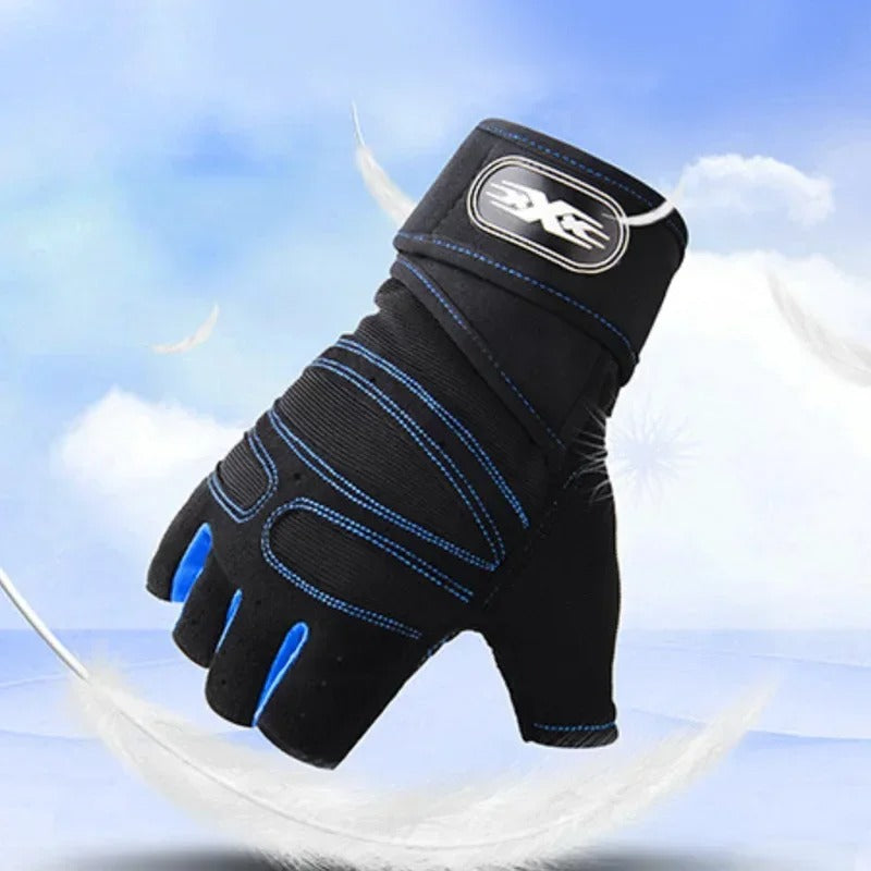 Unisex Gym Gloves - Weightlifting, Wrist Support, Shockproof, Training & Cycling