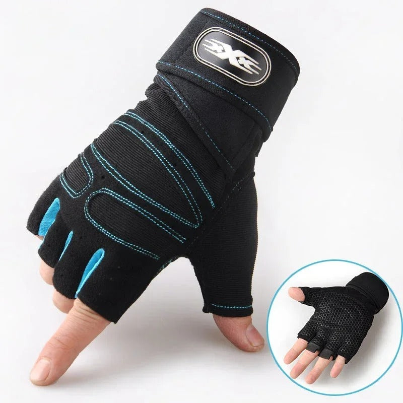 Unisex Gym Gloves - Weightlifting, Wrist Support, Shockproof, Training & Cycling