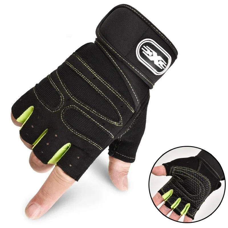 Unisex Gym Gloves - Weightlifting, Wrist Support, Shockproof, Training & Cycling